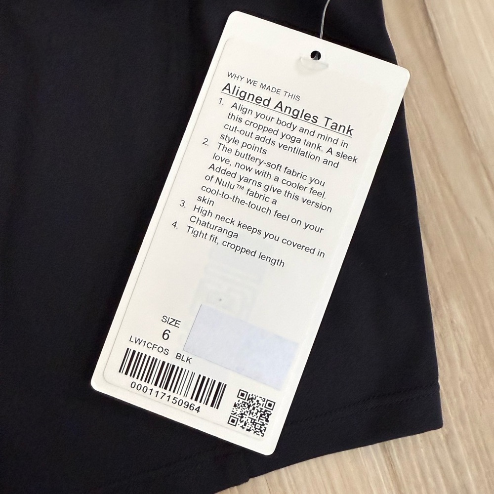 NWT Lululemon Aligned Angles Tank Black Size 6 - Picture 6 of 7